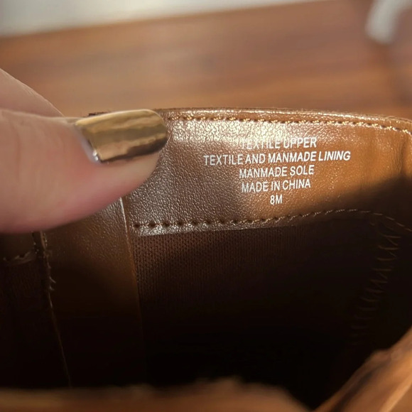 LOFT Cognac Brown Lug Sole Classic Cool Chelsea Boots with Zip Closure - Picture 10 of 10